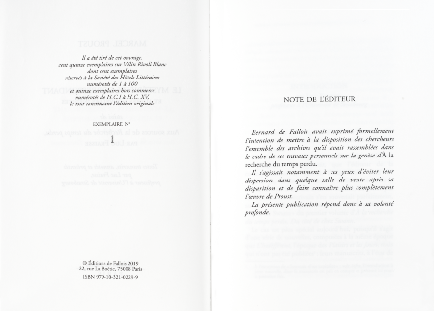 First edition of the “Mystérieux correspondant et autres nouvelles inédites” • Marcel Proust