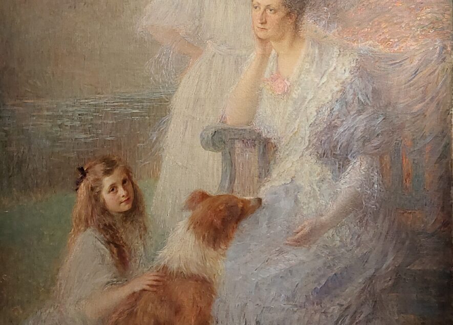 Portrait de Madame Lemoine (née Léandre) et ses filles • Charles Léandre